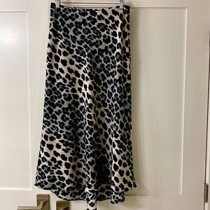 Zara leopard print bias skirt in medium
